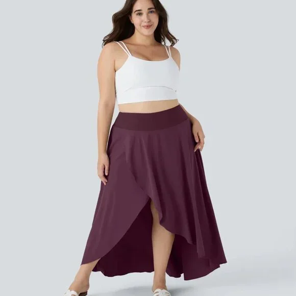 Halara Breezeful Skirt 3X Skirt High Waisted High Low Ruffle 2-in-1 Flow Midi - Picture 1 of 9